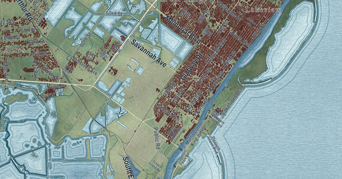 Map of Port Arthur, Texas in 2026