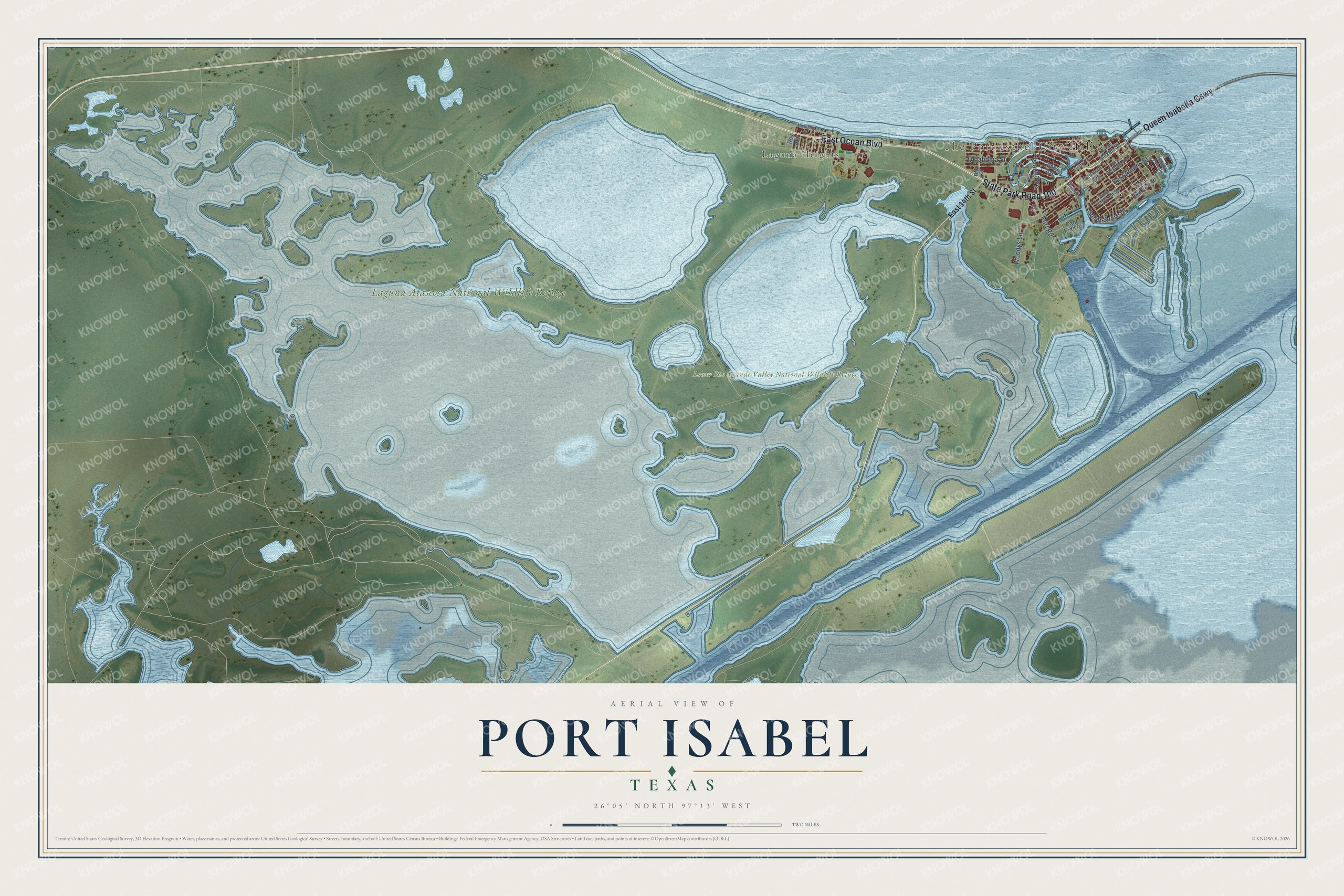 Watermarked full-map preview of Port Isabel, Texas