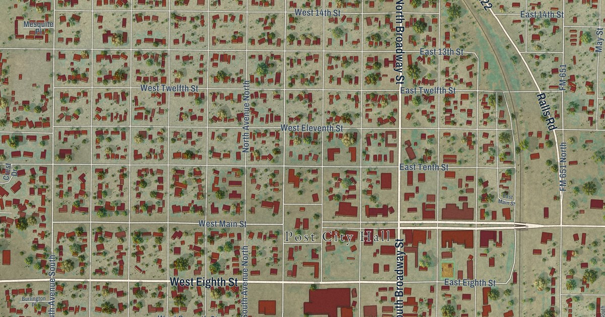 Map of Post, Texas in 2026