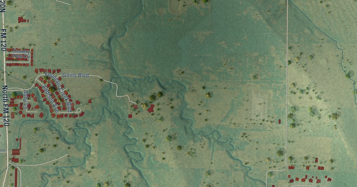Map of Pottsboro, Texas in 2026