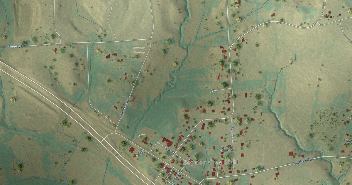 Map of Poynor, Texas in 2026