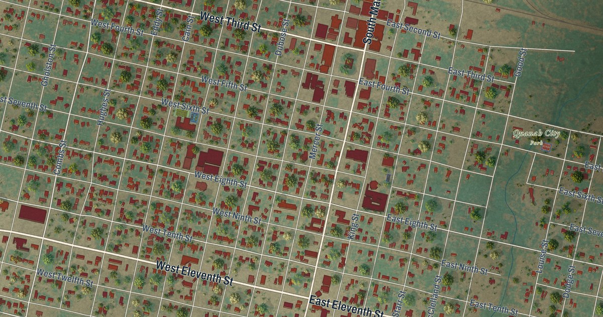 Map of Quanah, Texas in 2026