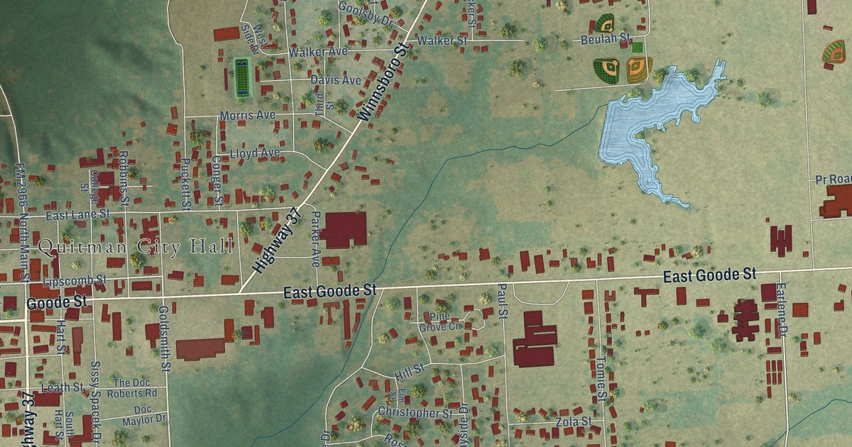 Map of Quitman, Texas in 2026