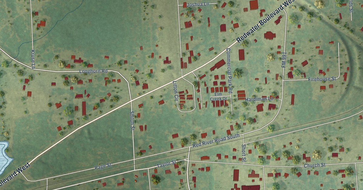 Map of Redwater, Texas in 2026