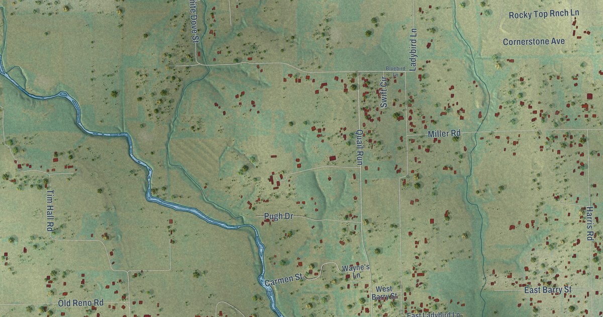 Map of Reno, Parker County, Texas in 2026