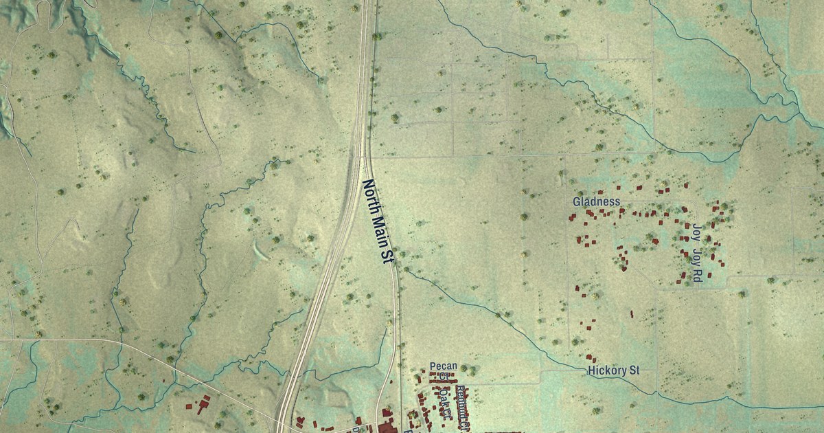 Map of Rhome, Texas in 2026