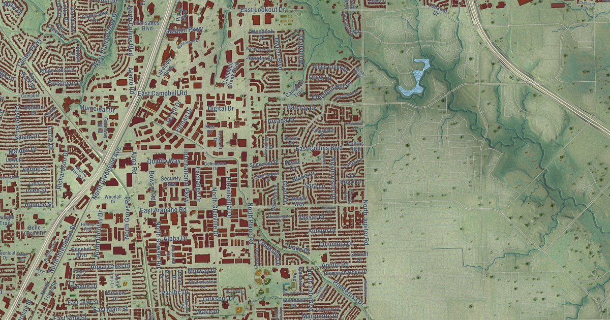 Map of Richardson, Texas in 2026