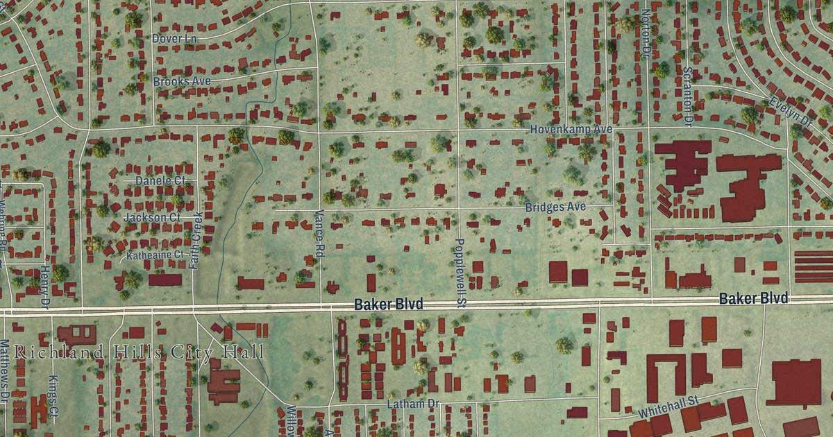 Map of Richland Hills, Texas in 2026