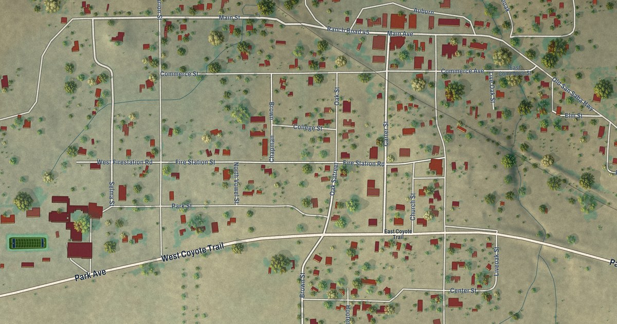 Map of Richland Springs, Texas in 2026
