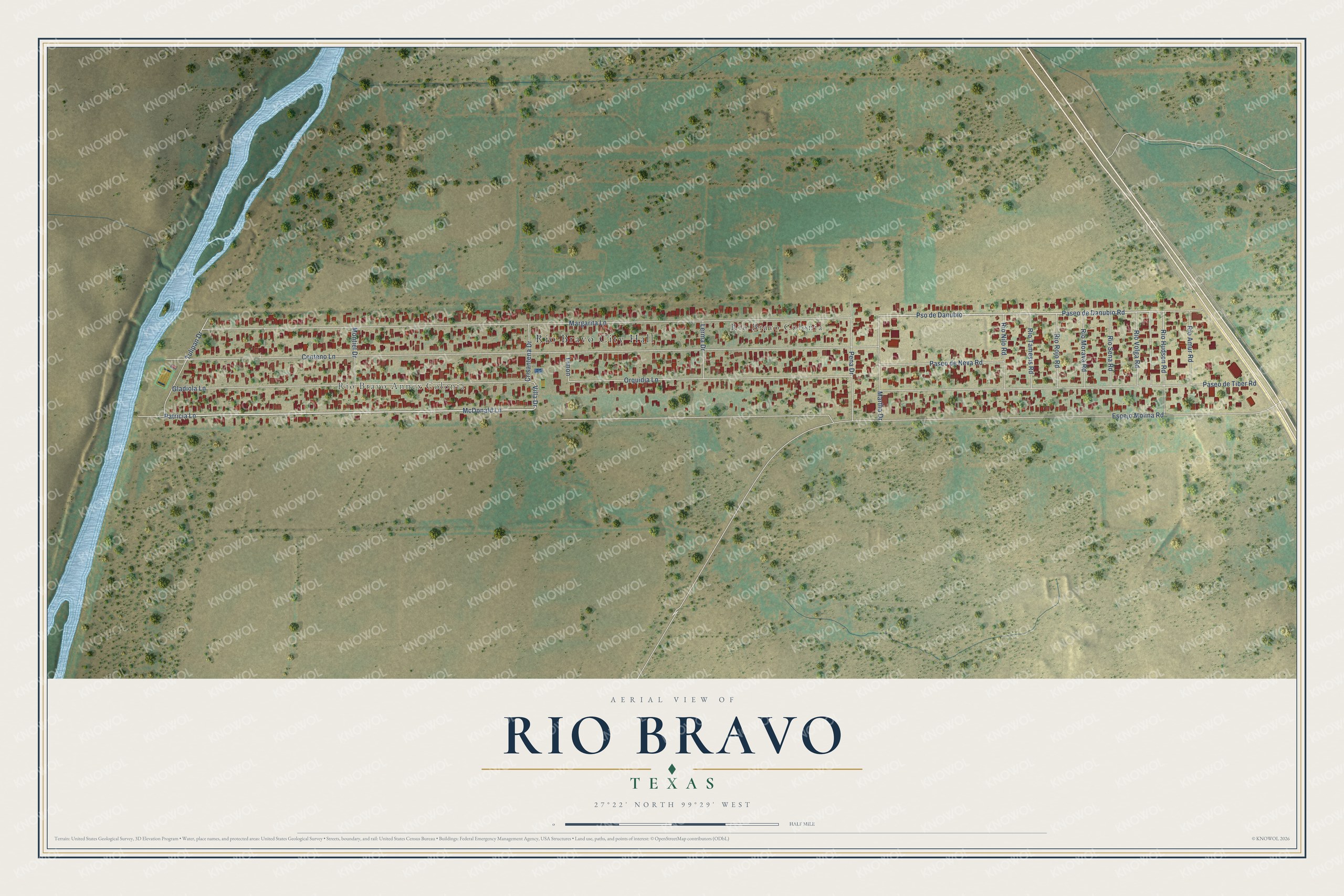 Watermarked full-map preview of Rio Bravo, Texas