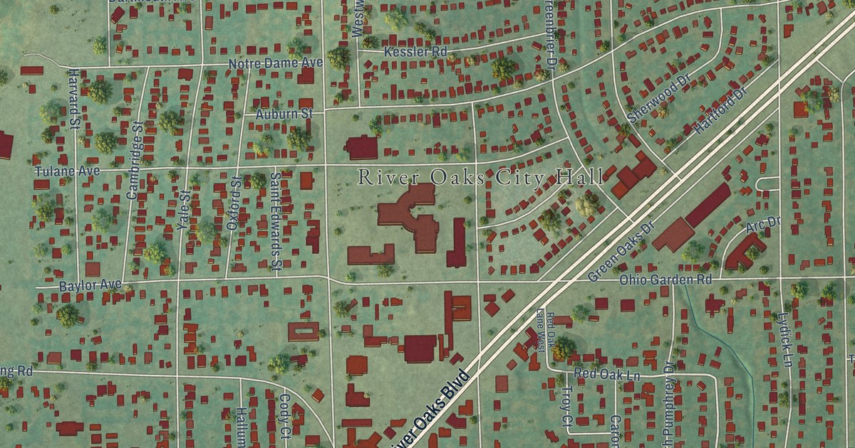 Map of River Oaks, Texas in 2026