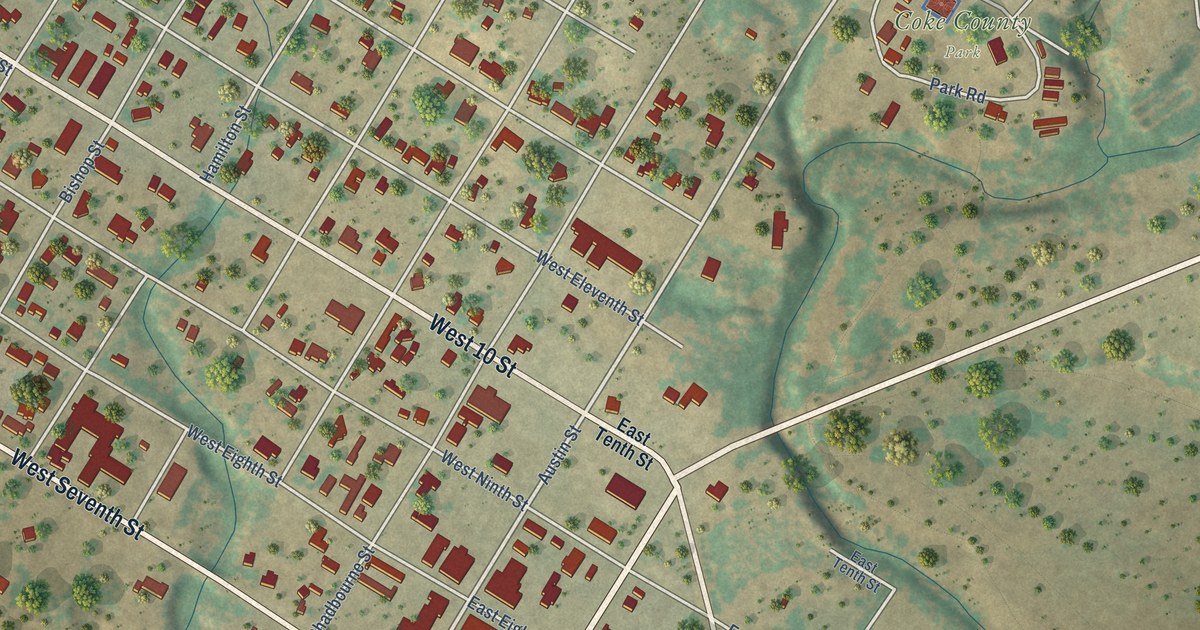 Map of Robert Lee, Texas in 2026