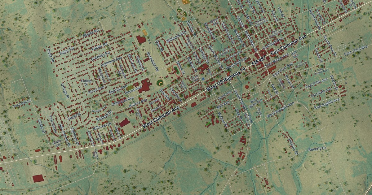 Map of Rockdale, Texas in 2026
