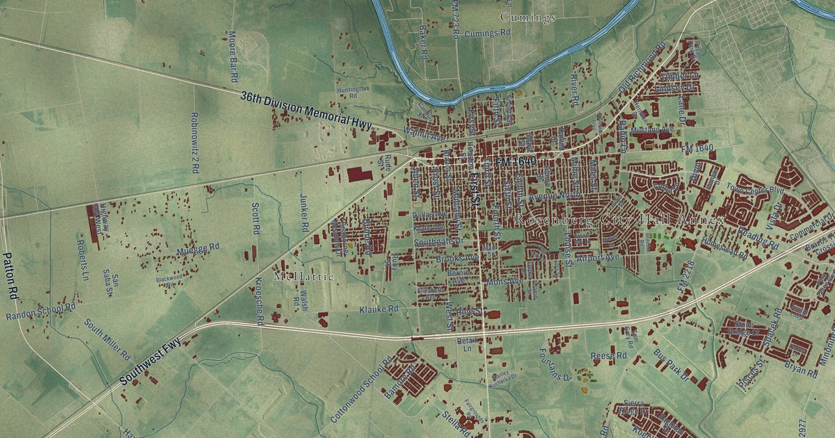 Map of Rosenberg, Texas in 2026