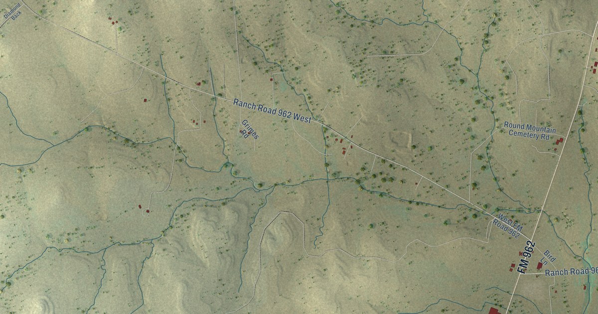 Map of Round Mountain, Texas in 2026