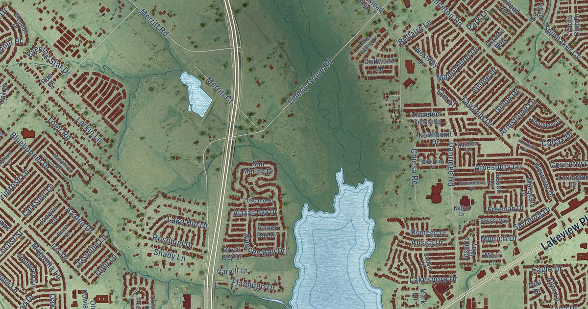 Map of Rowlett, Texas in 2026