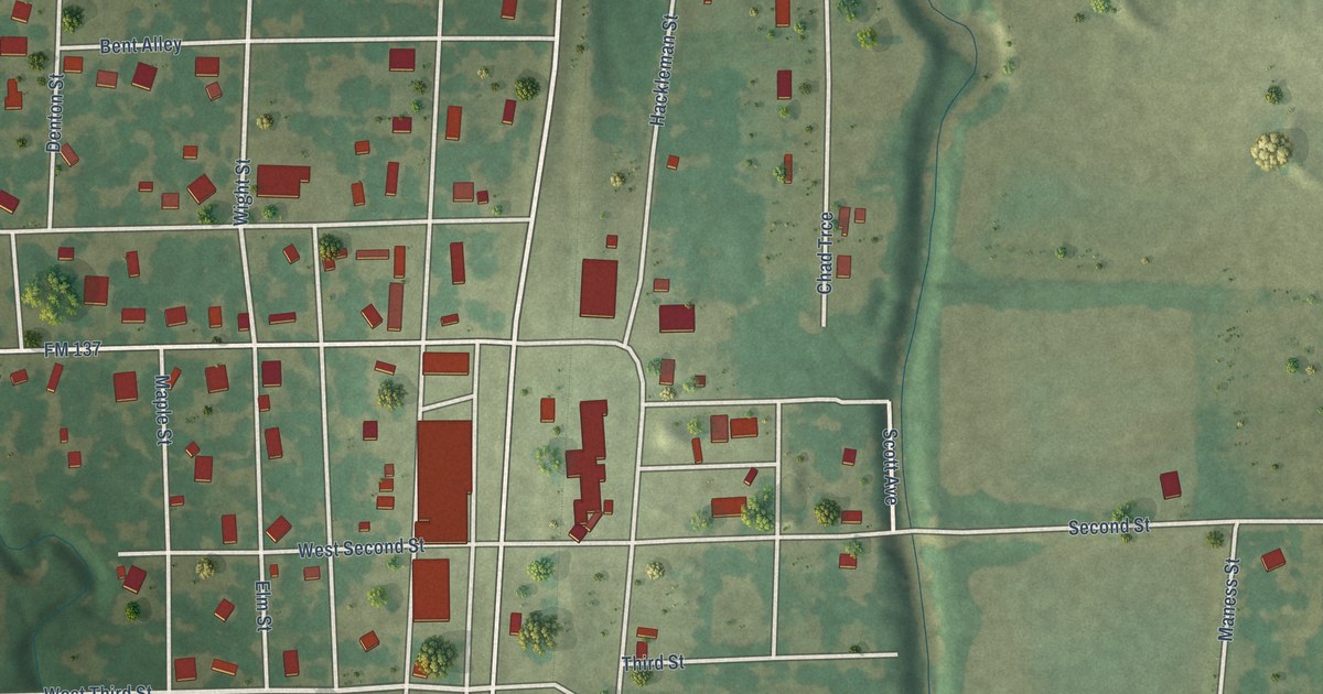 Map of Roxton, Texas in 2026