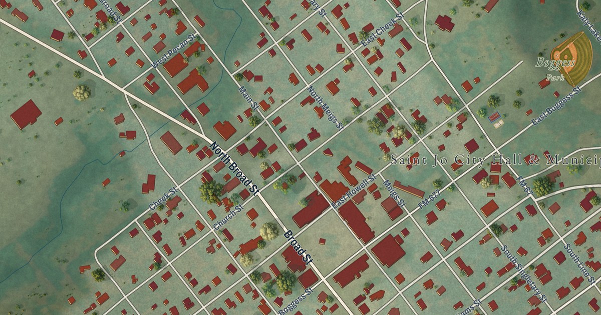 Map of Saint Jo, Texas in 2026