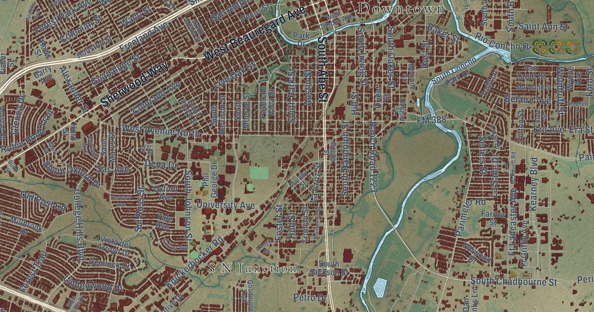 Map of San Angelo, Texas in 2026