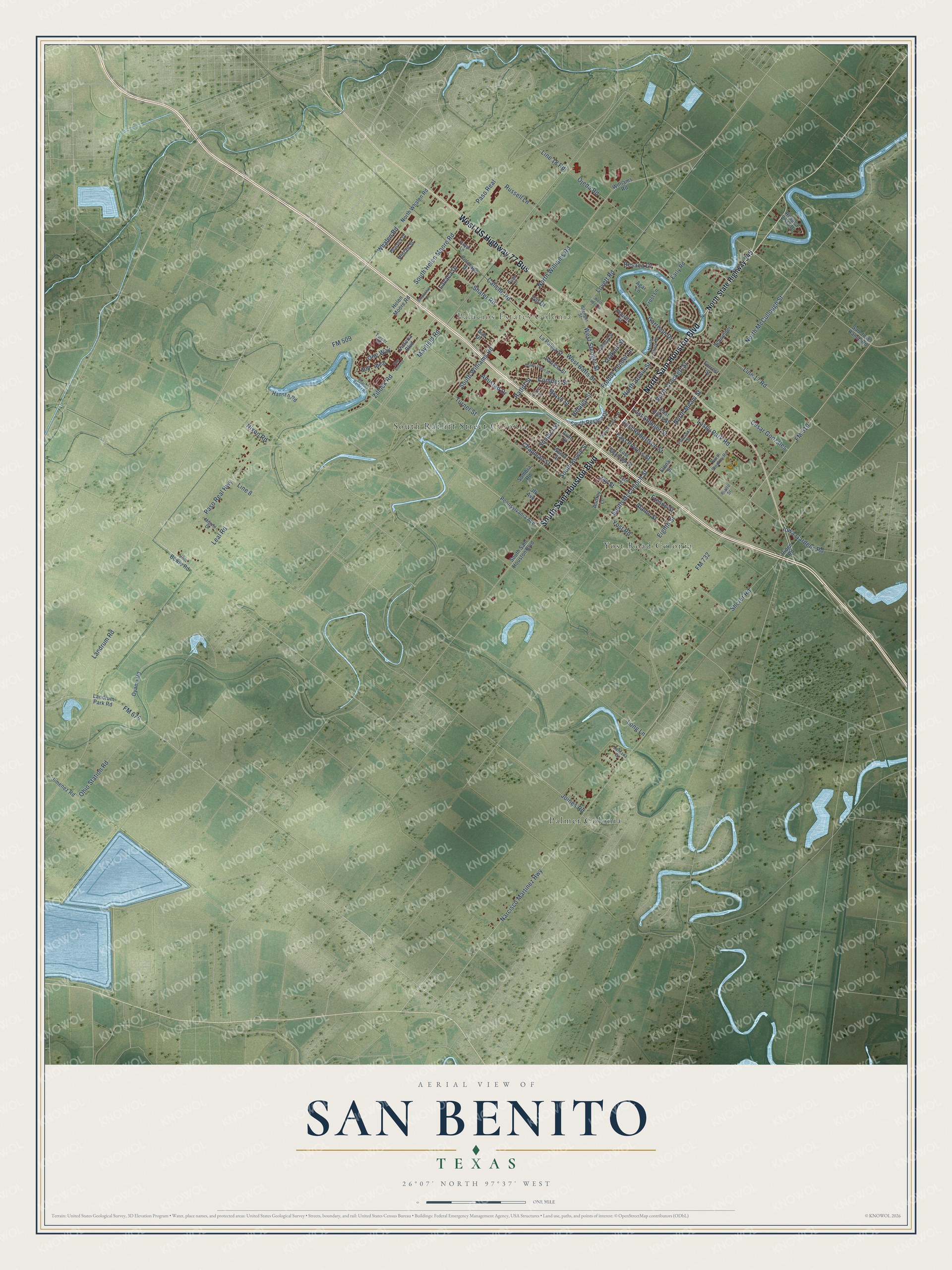 Watermarked full-map preview of San Benito, Texas