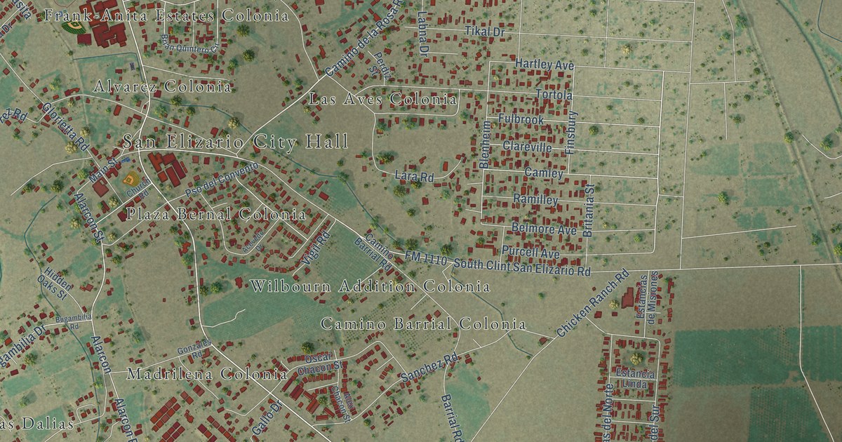 Map of San Elizario, Texas in 2026