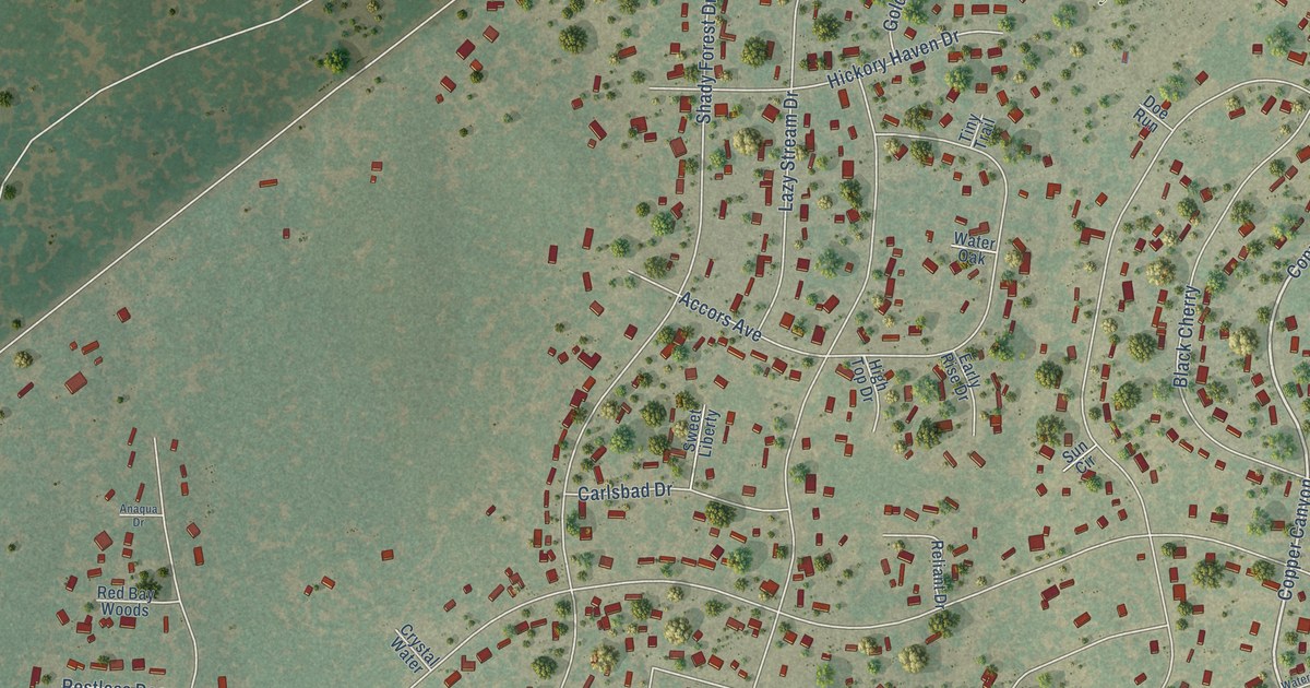 Map of Sandy Oaks, Texas in 2026