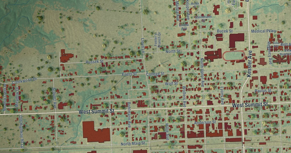 Map of Schulenburg, Texas in 2026