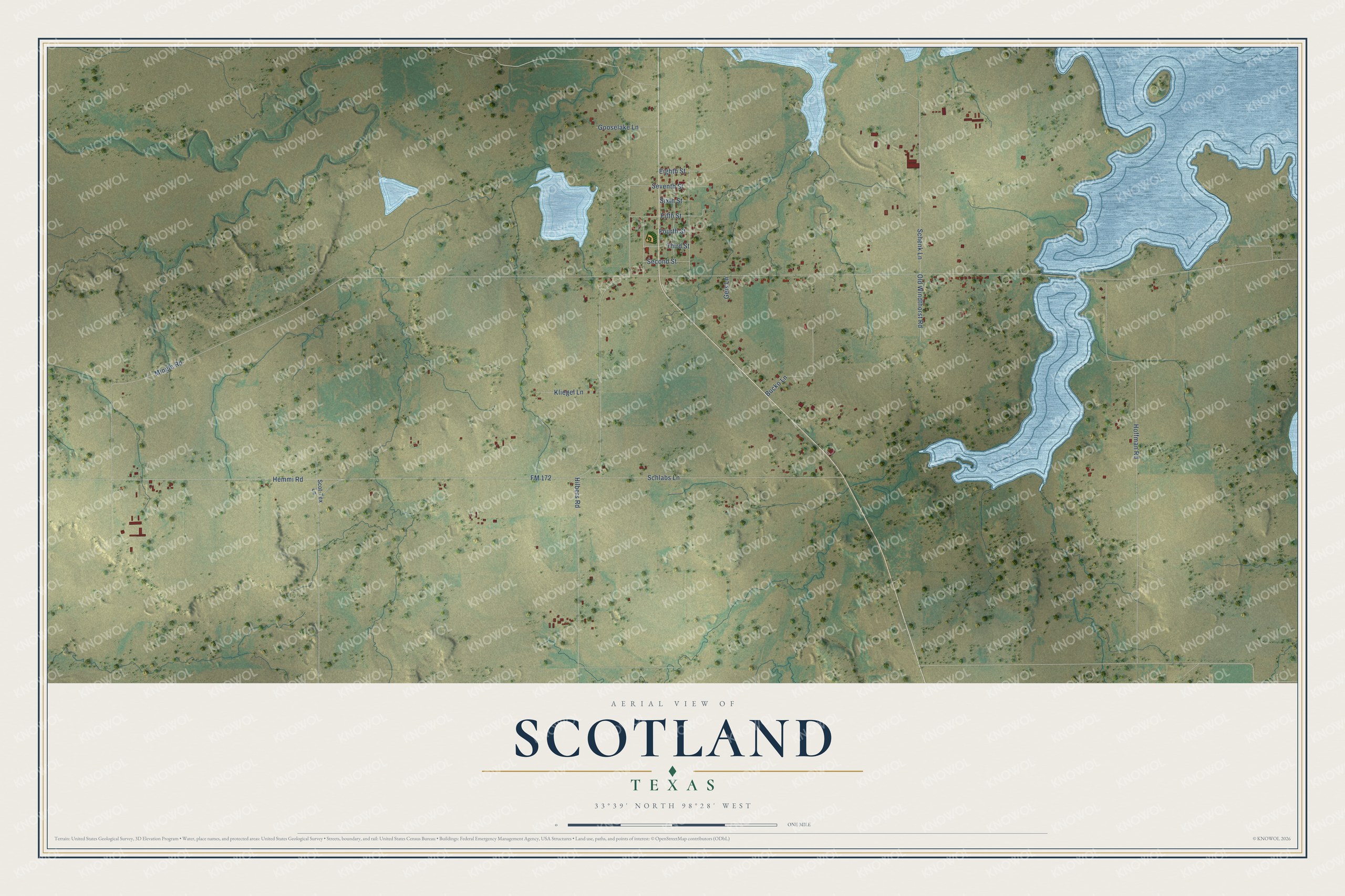 Watermarked full-map preview of Scotland, Texas