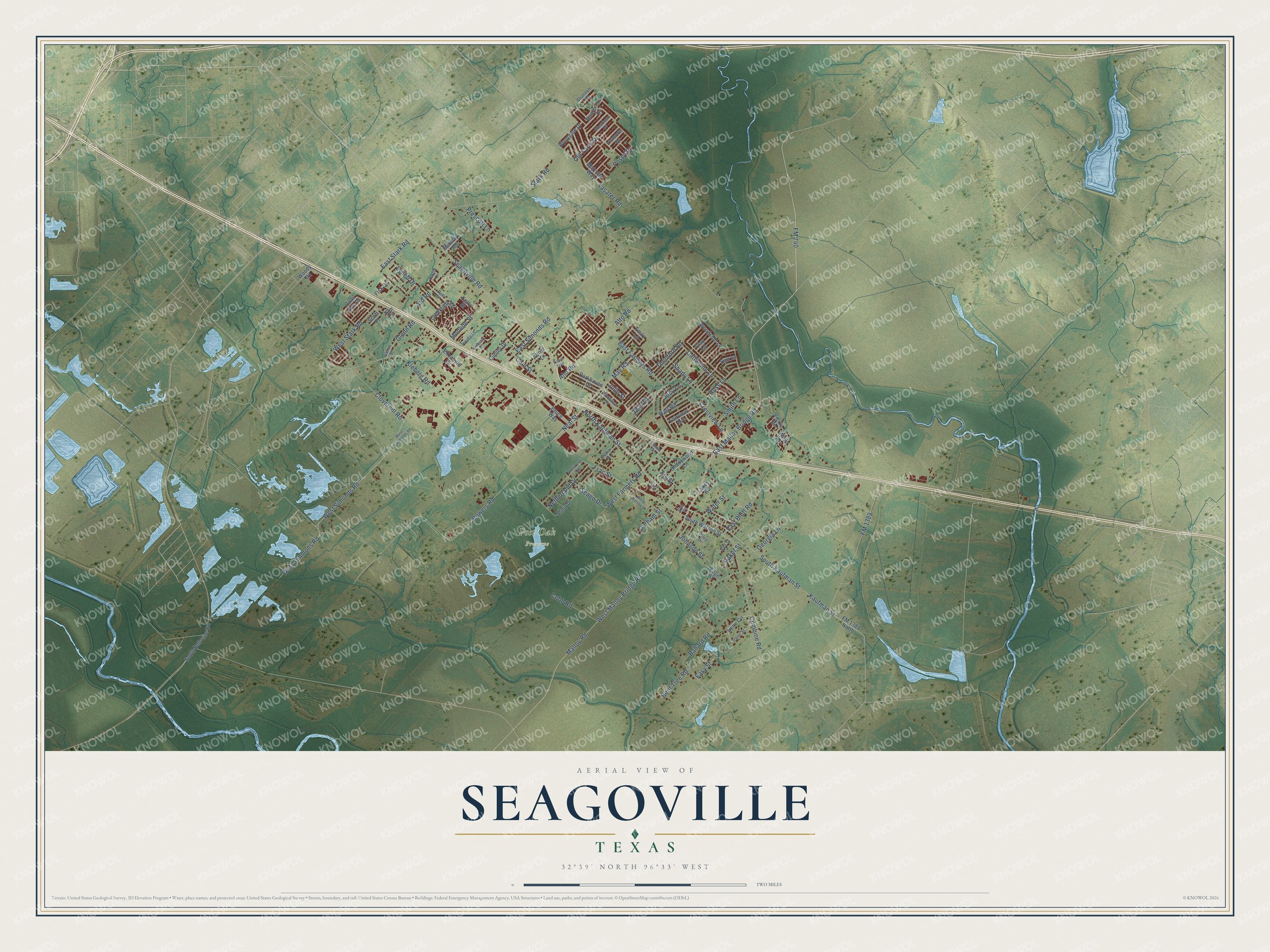 Watermarked full-map preview of Seagoville, Texas