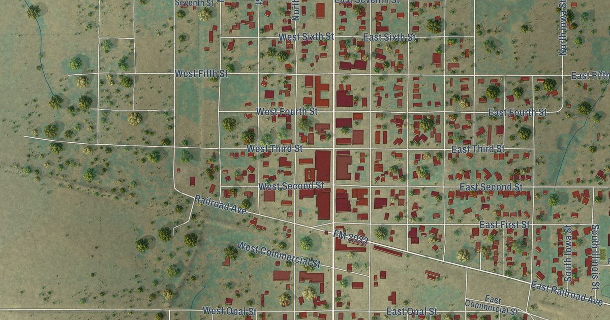 Map of Shamrock, Texas in 2026