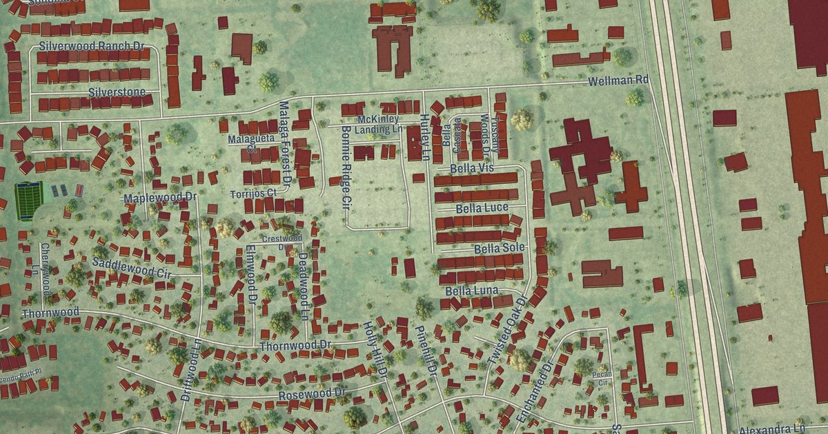 Map of Shenandoah, Texas in 2026