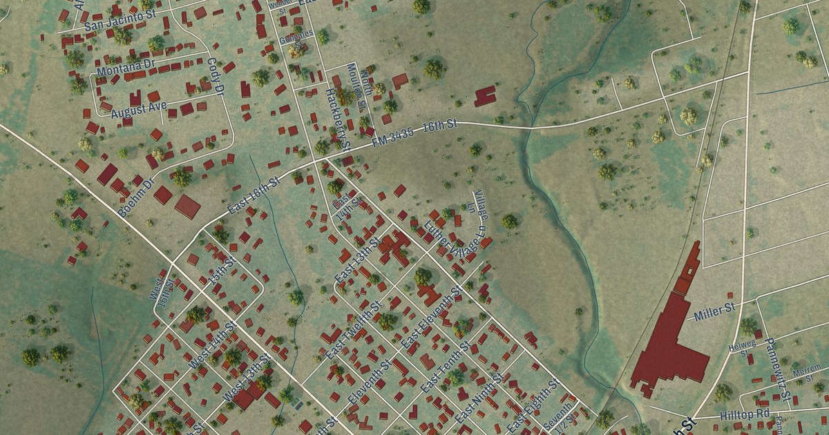 Map of Shiner, Texas in 2026