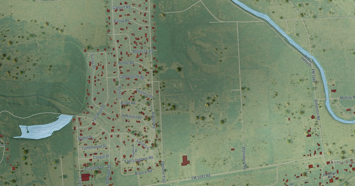 Map of Simonton, Texas in 2026