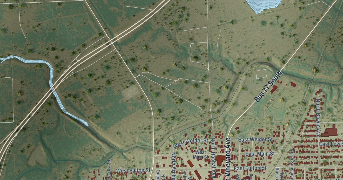 Map of Sinton, Texas in 2026