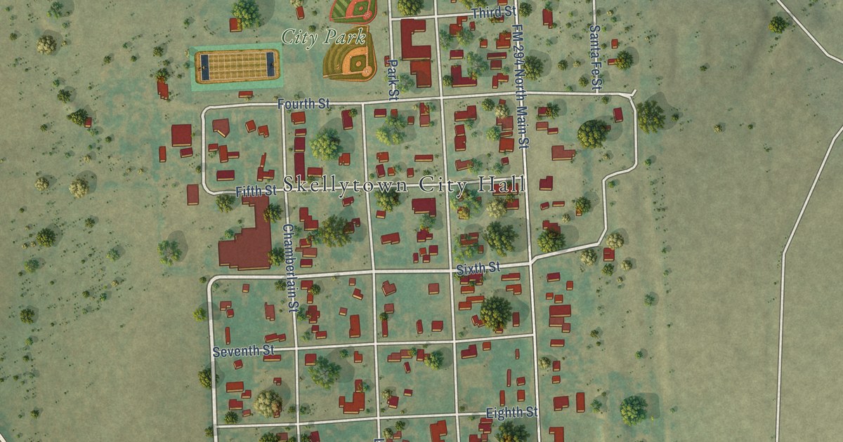 Map of Skellytown, Texas in 2026