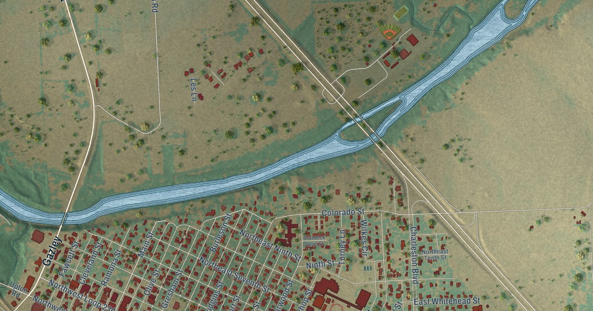 Map of Smithville, Texas in 2026