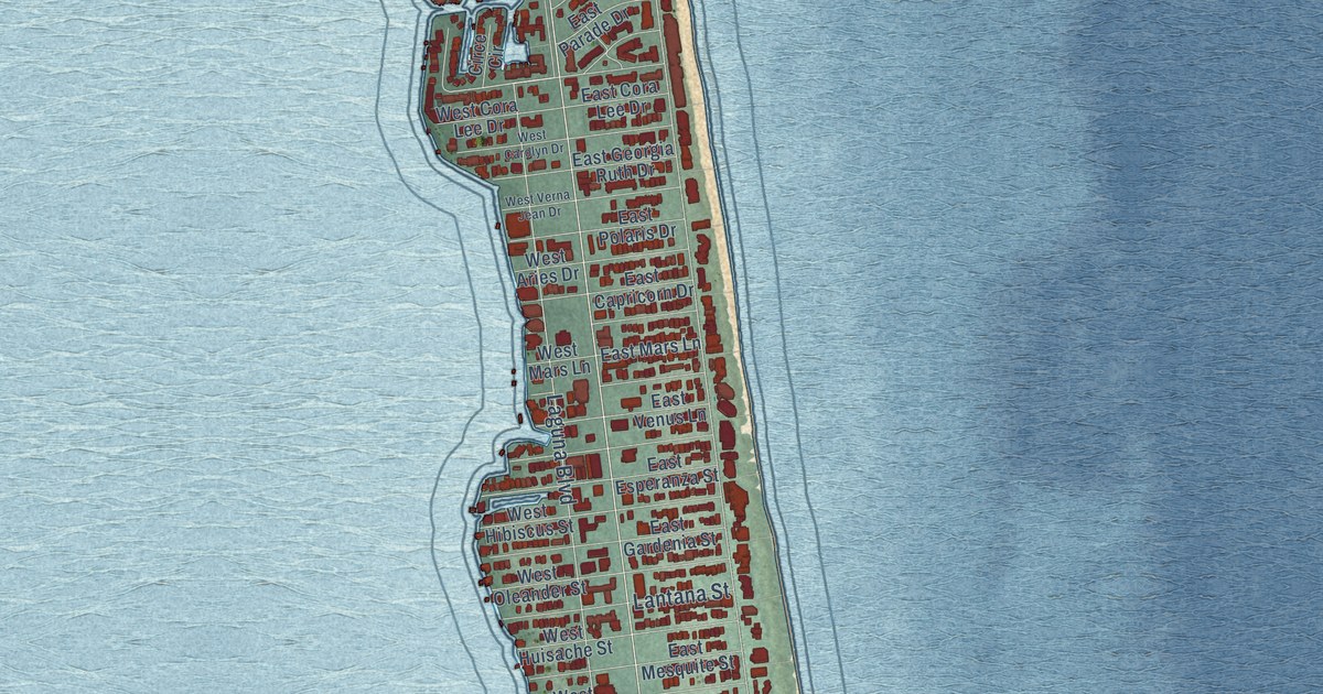 Map of South Padre Island, Texas in 2026