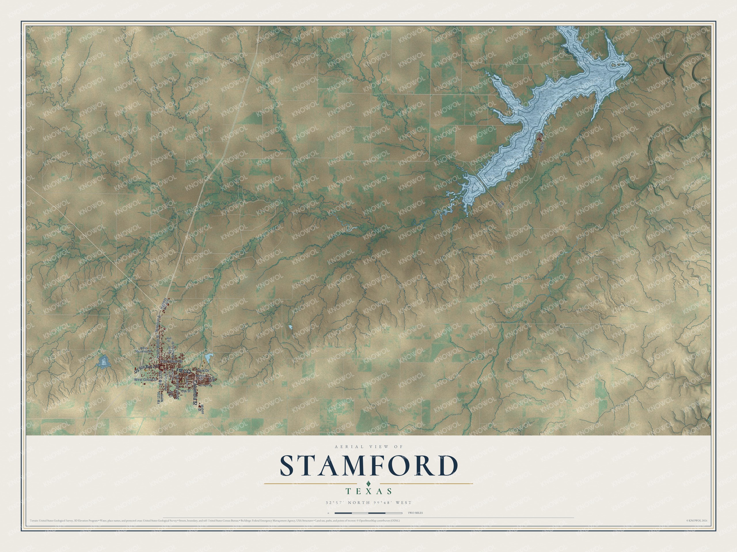 Watermarked full-map preview of Stamford, Texas
