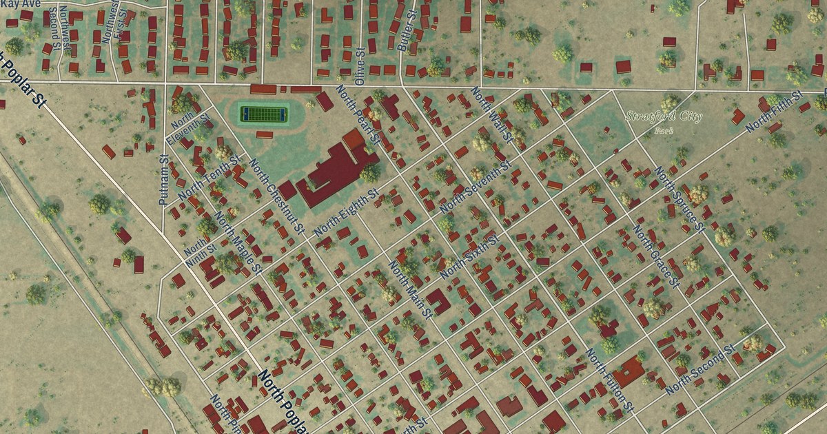 Map of Stratford, Texas in 2026