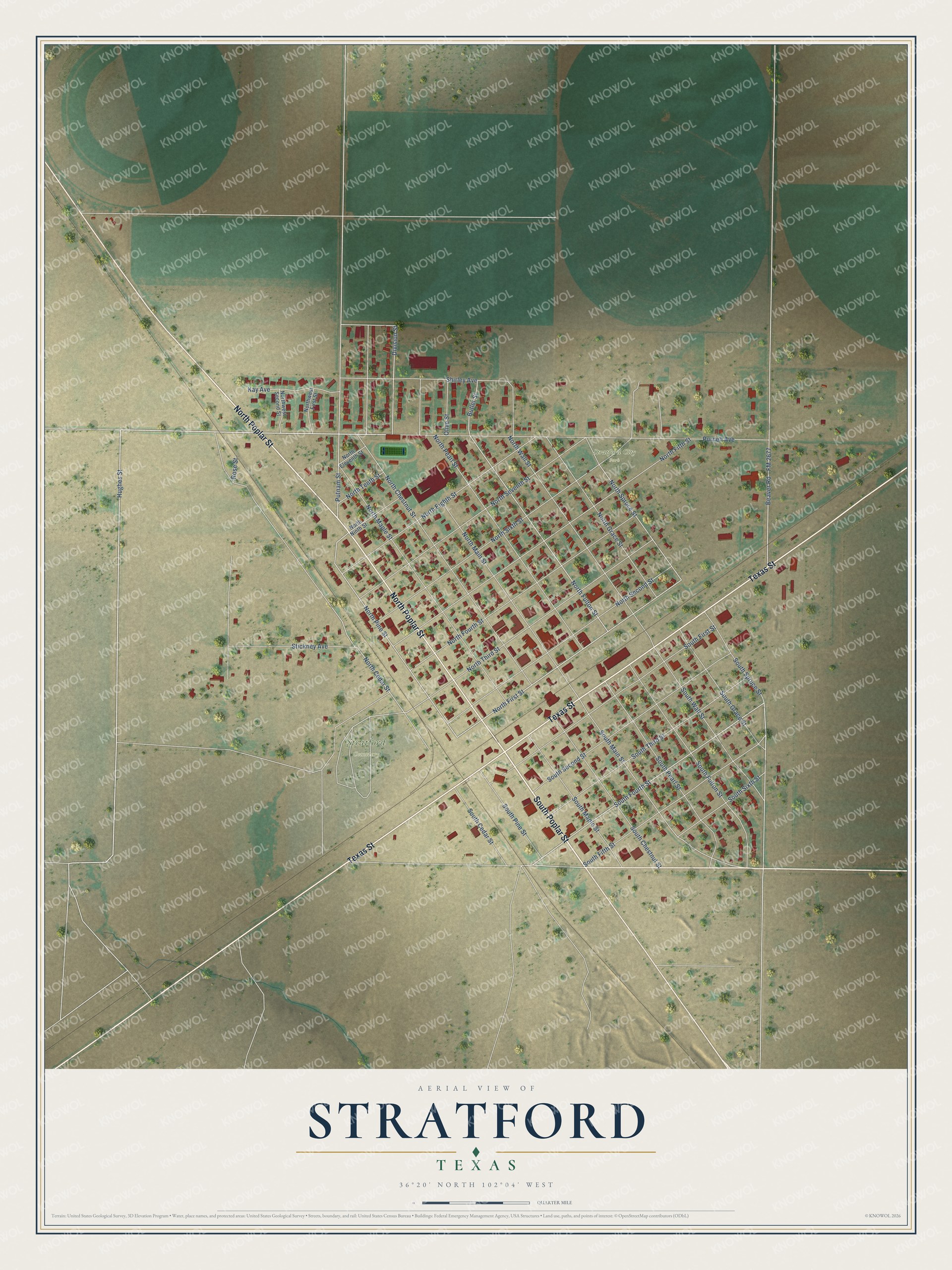 Watermarked full-map preview of Stratford, Texas