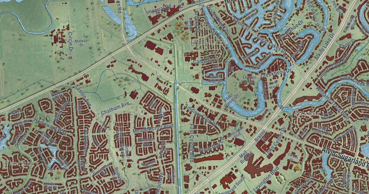 Map of Sugar Land, Texas in 2026
