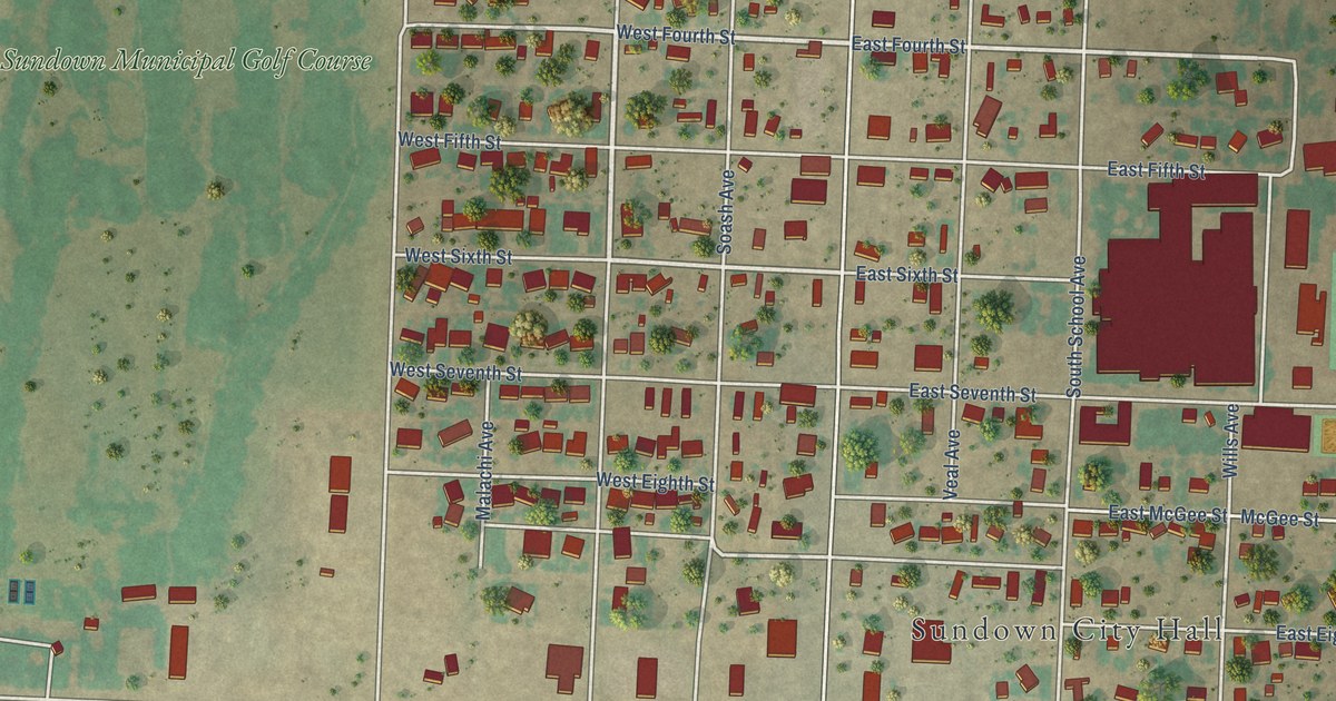 Map of Sundown, Texas in 2026