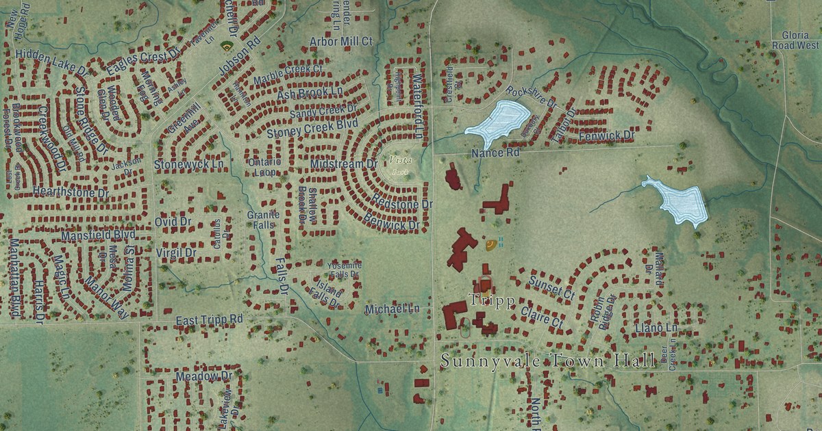 Map of Sunnyvale, Texas in 2026