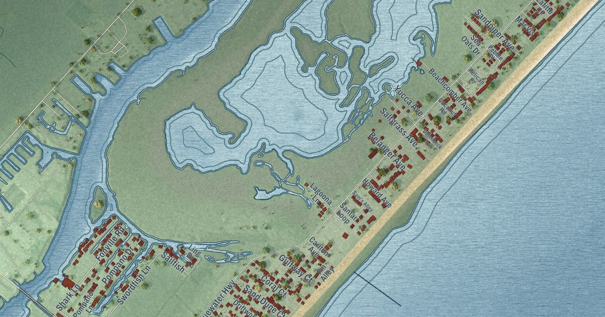 Map of Surfside Beach, Texas in 2026
