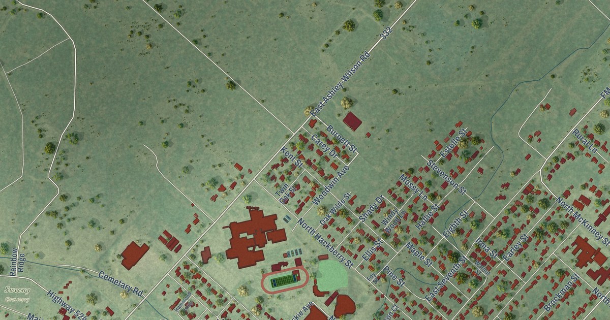 Map of Sweeny, Texas in 2026