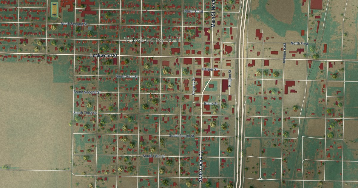 Map of Tahoka, Texas in 2026