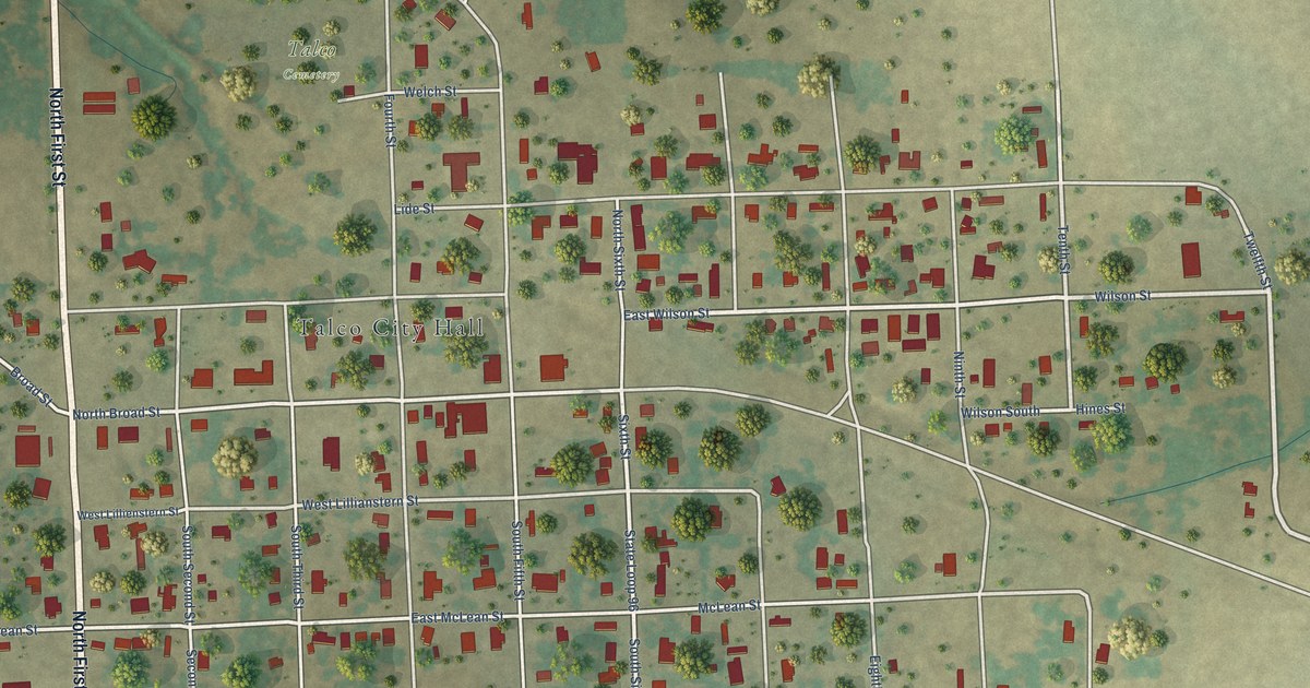 Map of Talco, Texas in 2026