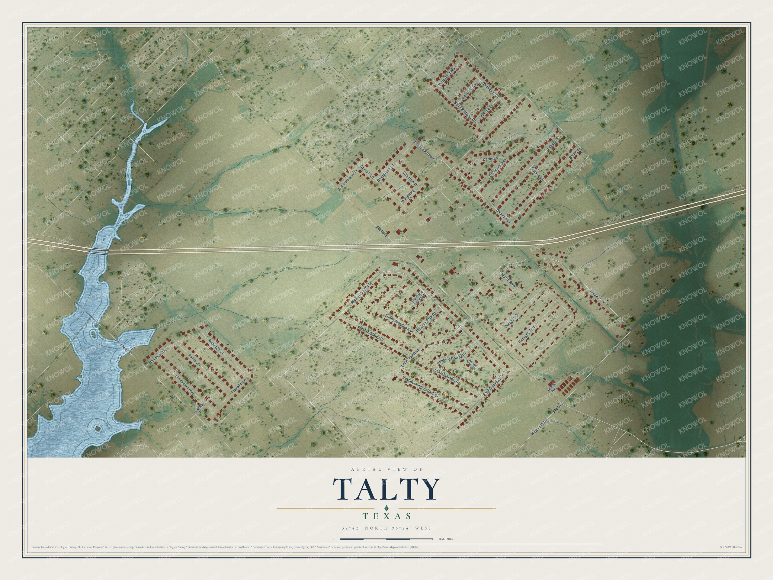 Watermarked full-map preview of Talty, Texas