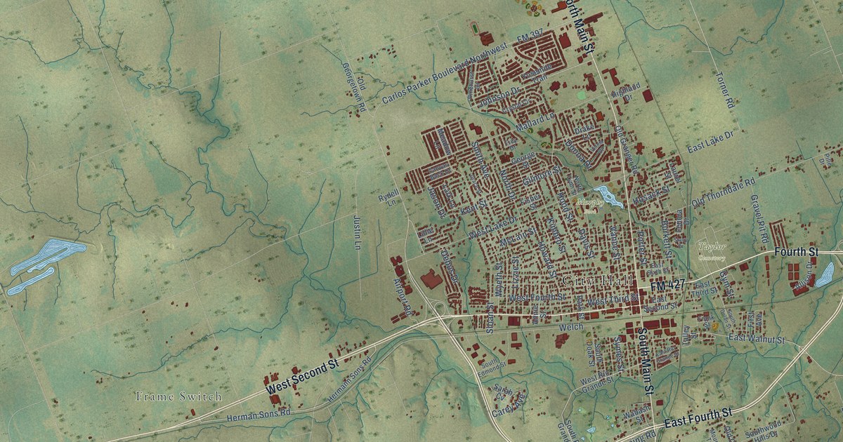Map of Taylor, Texas in 2026