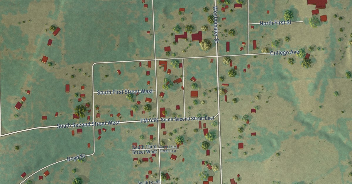 Map of Tehuacana, Texas in 2026